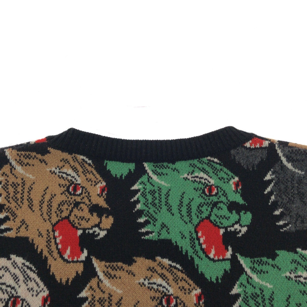 16804
GUCCI グッチ パンサーフェイス サイズL ブラック 黒 マルチカラー ウール 526599 X9X30 ニット セーター メンズ ABP52