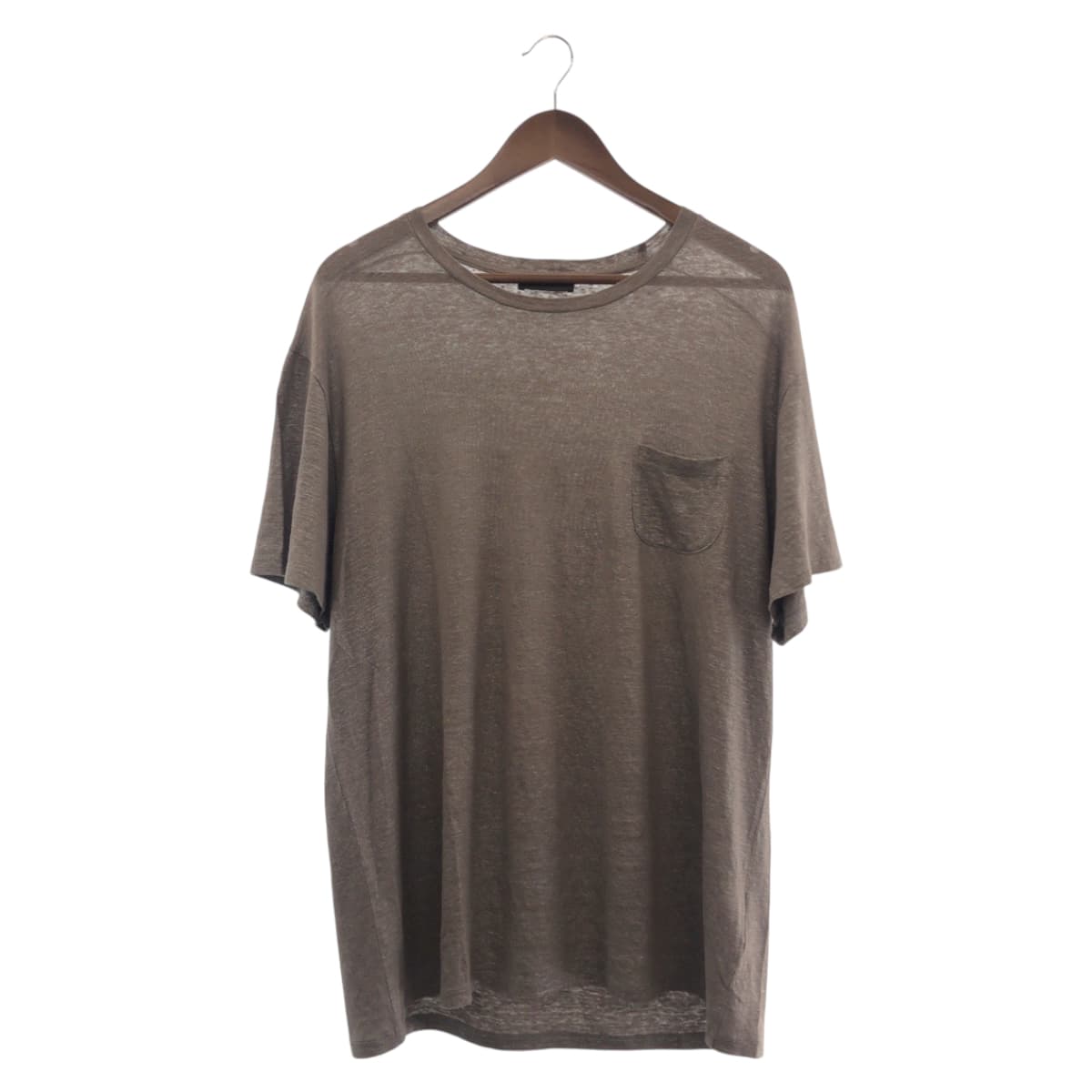 16809
ETRO エトロ サイズXL ブラウン グレージュ リネン / ポリウレタン 半袖Ｔシャツ  メンズ ABP9