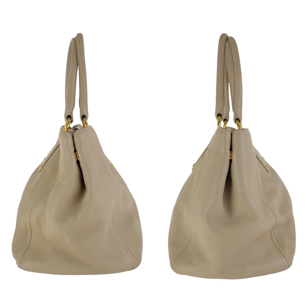 16812
PRADA プラダ ヴィッテロダイノ ベージュ ゴールド金具 レザー トートバッグ ショルダーバッグ 2WAY レディース AB62