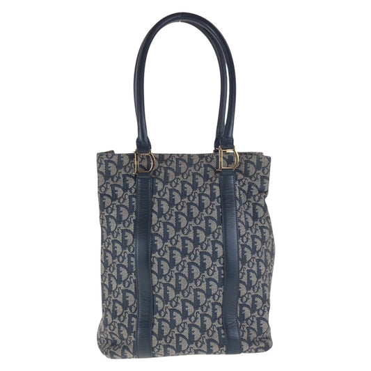 16814
Dior ディオール トロッター ネイビー ゴールド金具 キャンバス / レザー トートバッグ ショルダーバッグ レディース AB62