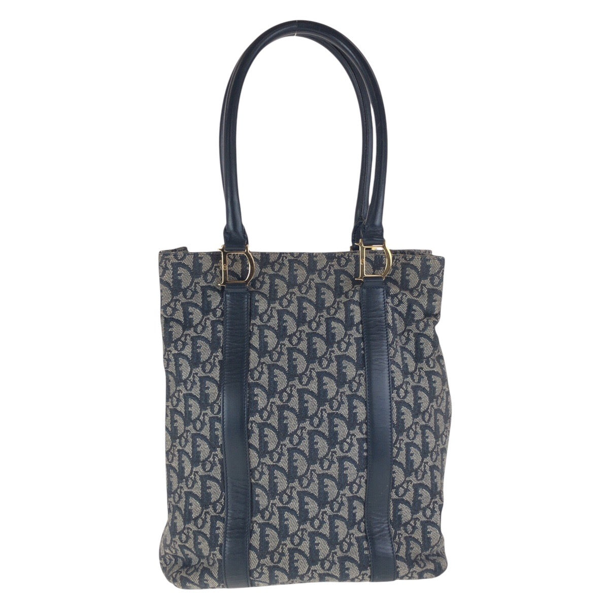 16814
Dior ディオール トロッター ネイビー ゴールド金具 キャンバス / レザー トートバッグ ショルダーバッグ  レディース AB62