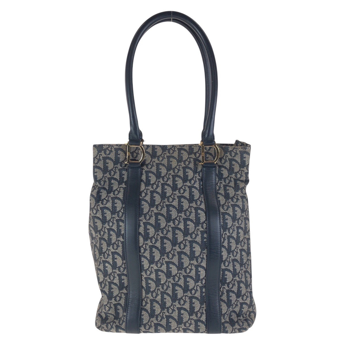 16814
Dior ディオール トロッター ネイビー ゴールド金具 キャンバス / レザー トートバッグ ショルダーバッグ  レディース AB62