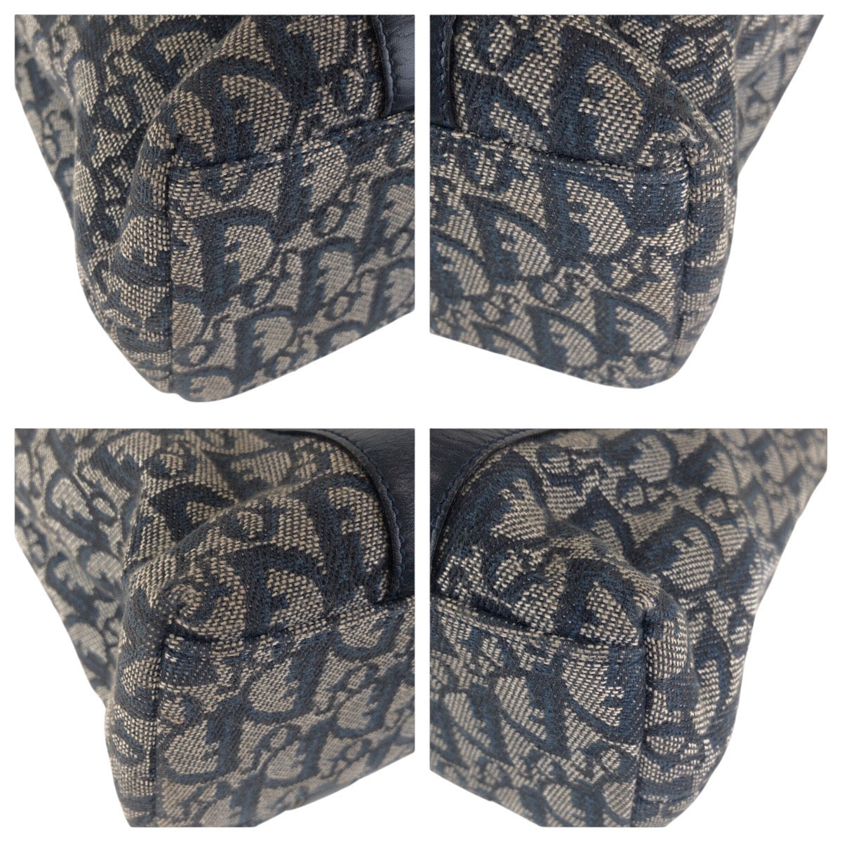 16814
Dior ディオール トロッター ネイビー ゴールド金具 キャンバス / レザー トートバッグ ショルダーバッグ  レディース AB62