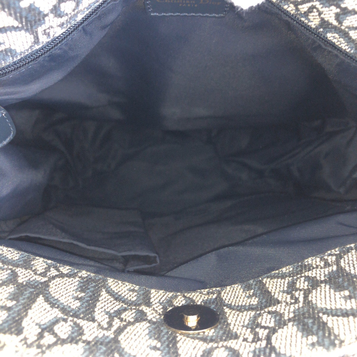 16814
Dior ディオール トロッター ネイビー ゴールド金具 キャンバス / レザー トートバッグ ショルダーバッグ  レディース AB62