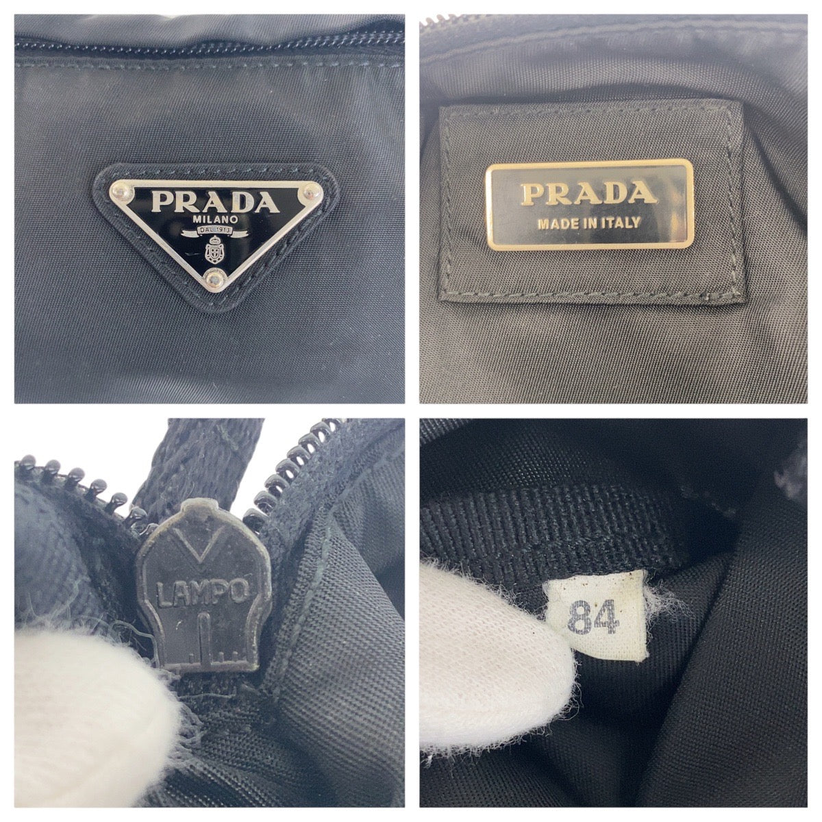 16815
PRADA プラダ テスート 三角ロゴプレート ブラック 黒 シルバー金具 ナイロン ボディバッグ ウエストバッグ バムバッグ 男女兼用  メンズ ABP48