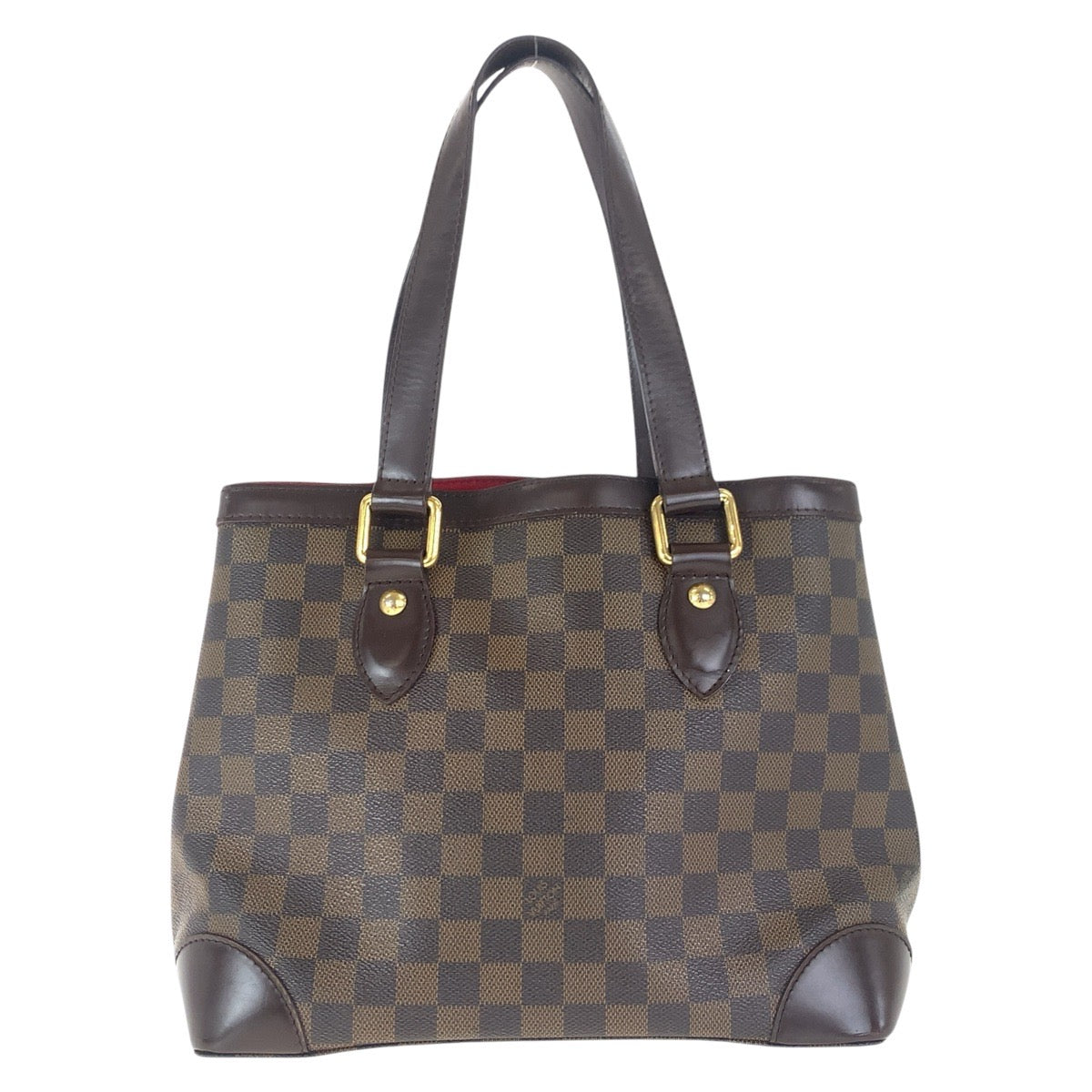 16819
LOUIS VUITTON ルイヴィトン ダミエ ハムステッドPM ブラウン レッド ゴールド金具 PVC / レザー N51205 トートバッグ ショルダーバッグ  レディース AB56