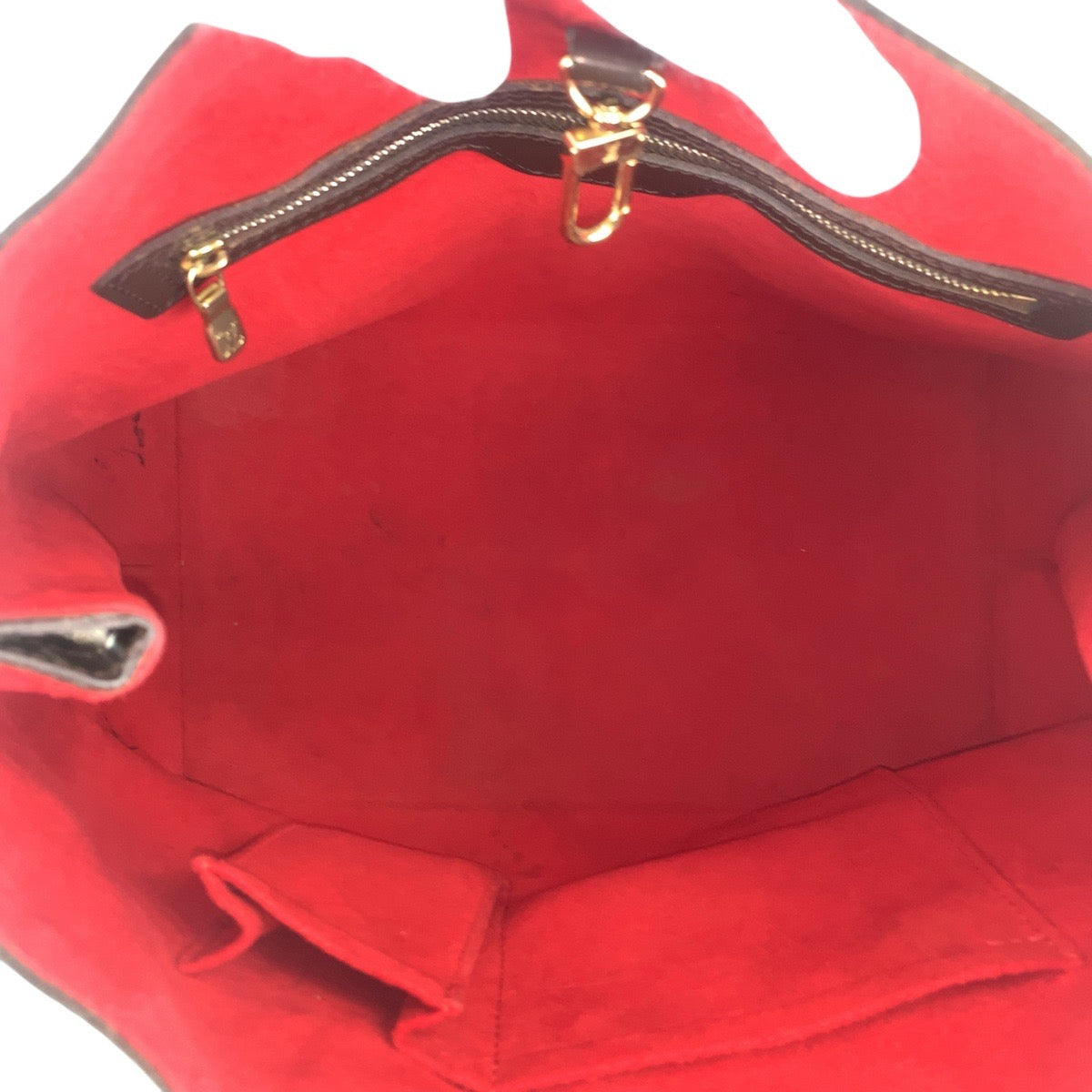 16819
LOUIS VUITTON ルイヴィトン ダミエ ハムステッドPM ブラウン レッド ゴールド金具 PVC / レザー N51205 トートバッグ ショルダーバッグ  レディース AB56