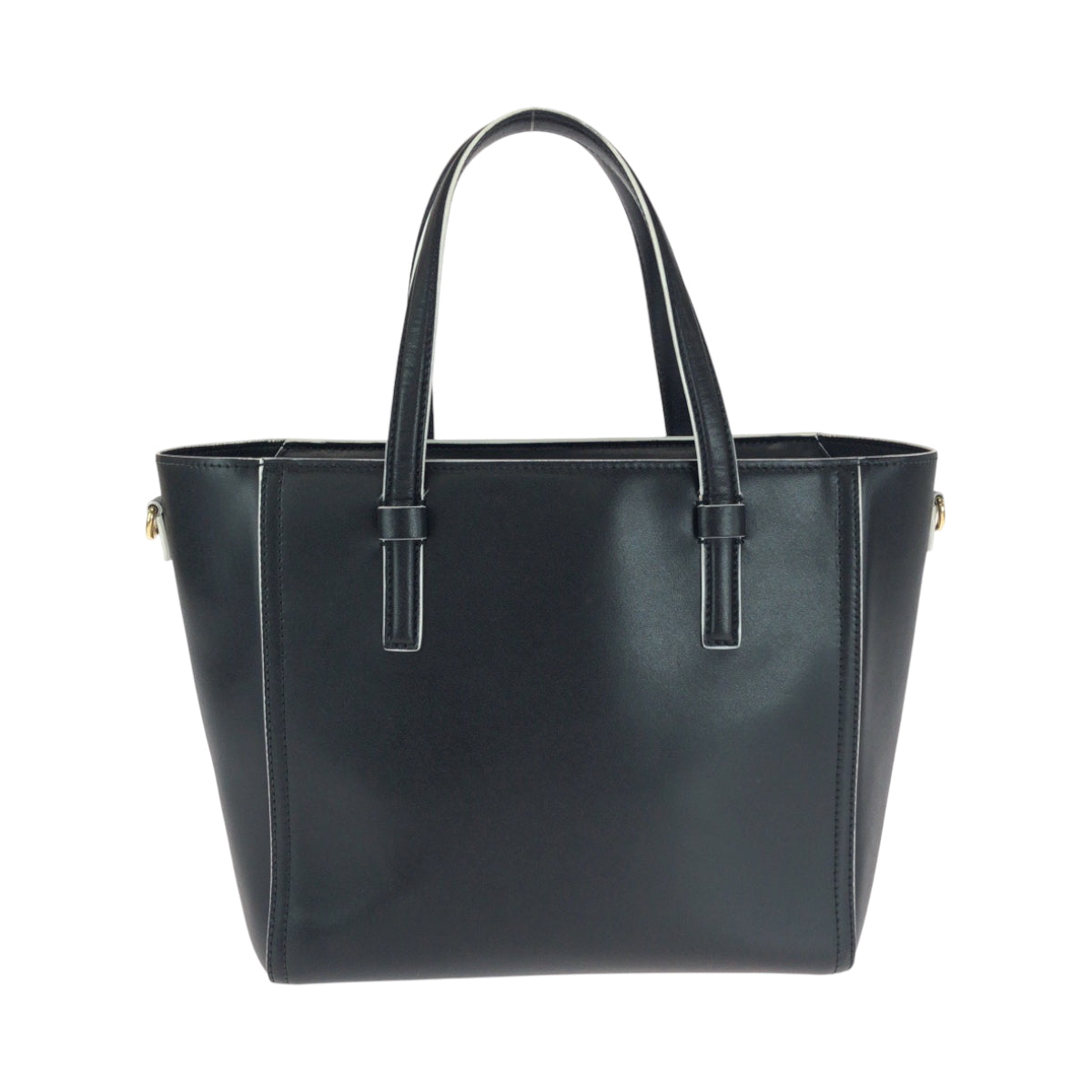 16822
Salvatore Ferragamo サルヴァトーレフェラガモ ボニーレタリングロゴ ブラック 黒 ホワイト シルバー金具 レザー 21 G284 トートバッグ ハンドバッグ  レディース