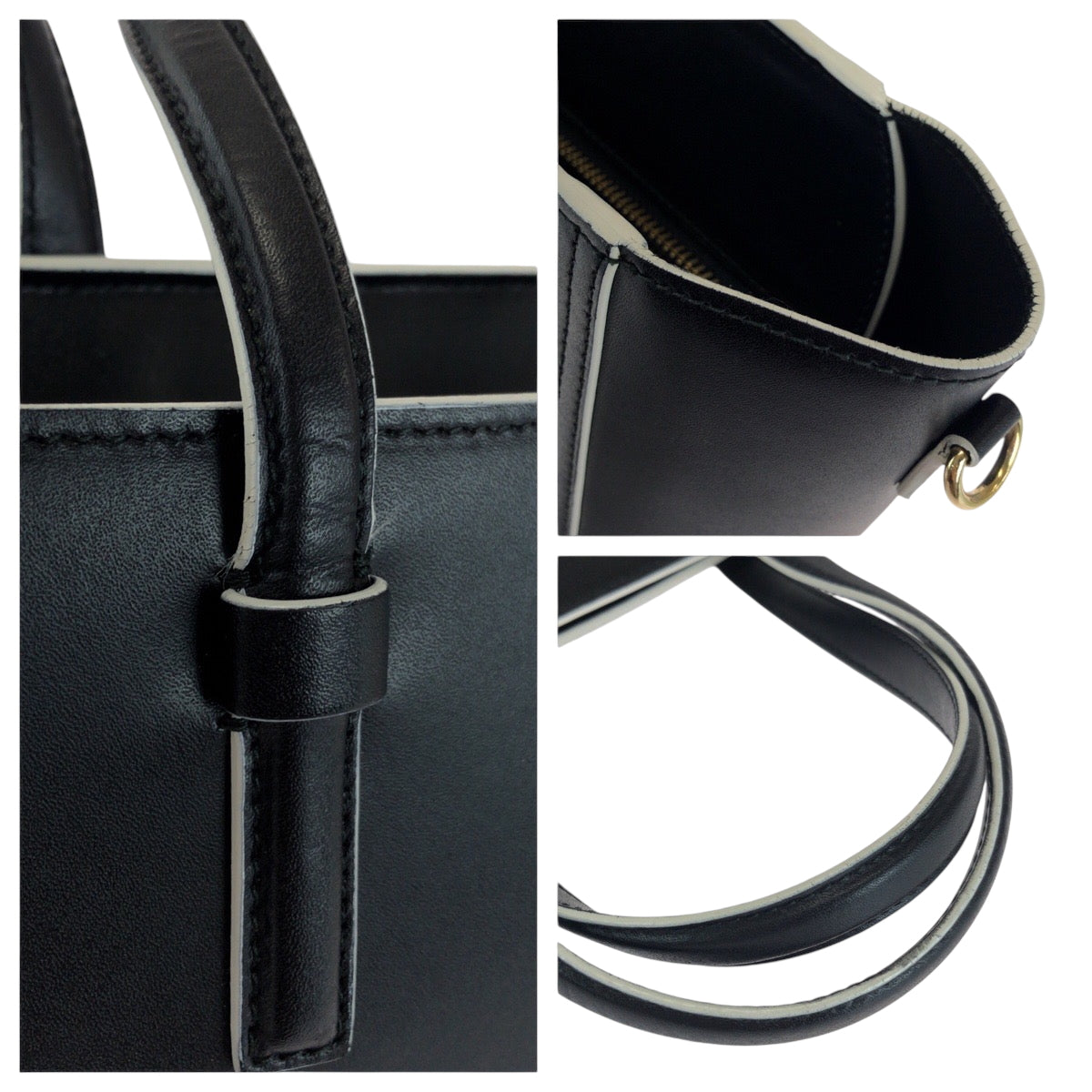16822
Salvatore Ferragamo サルヴァトーレフェラガモ ボニーレタリングロゴ ブラック 黒 ホワイト シルバー金具 レザー 21 G284 トートバッグ ハンドバッグ  レディース