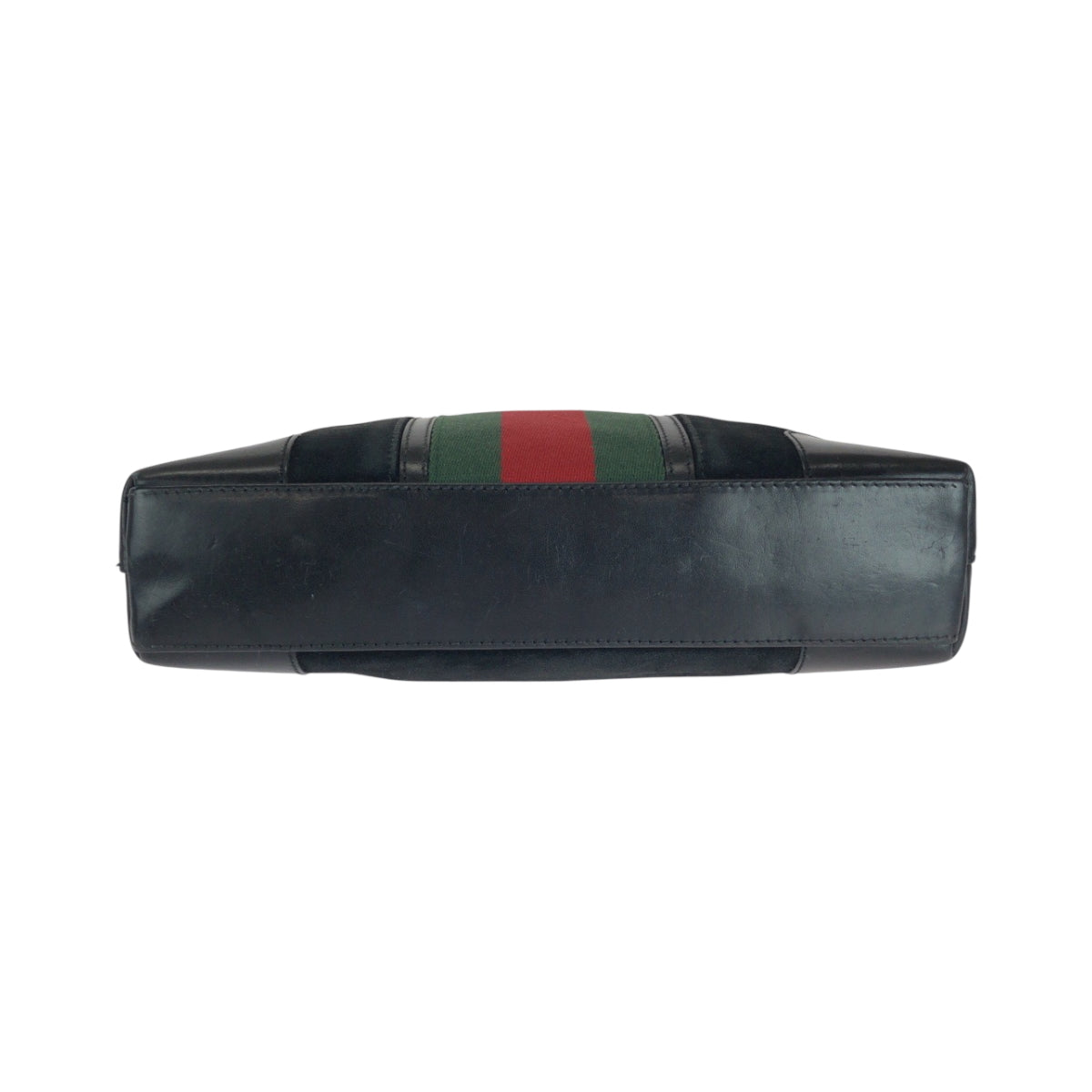 16824
GUCCI グッチ シェリーライン ブラック 黒 グリーン レッド シルバー金具 スウェード / レザー 33900 ワンショルダーバッグ  レディース AB32