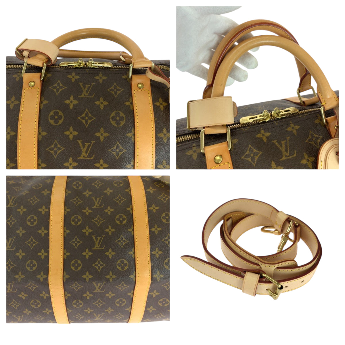 16825
LOUIS VUITTON ルイヴィトン モノグラム キーポル60 バンドリエール 男女兼用 ブラウン ゴールド金具 PVC M41412 ボストンバッグ ハンドバッグ 2way  レディース A200