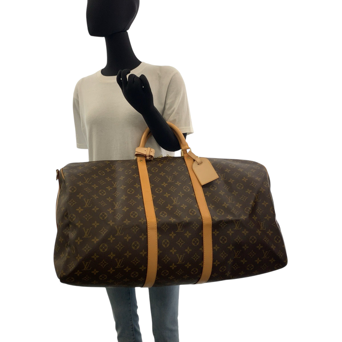 16825
LOUIS VUITTON ルイヴィトン モノグラム キーポル60 バンドリエール 男女兼用 ブラウン ゴールド金具 PVC M41412 ボストンバッグ ハンドバッグ 2way  レディース A200