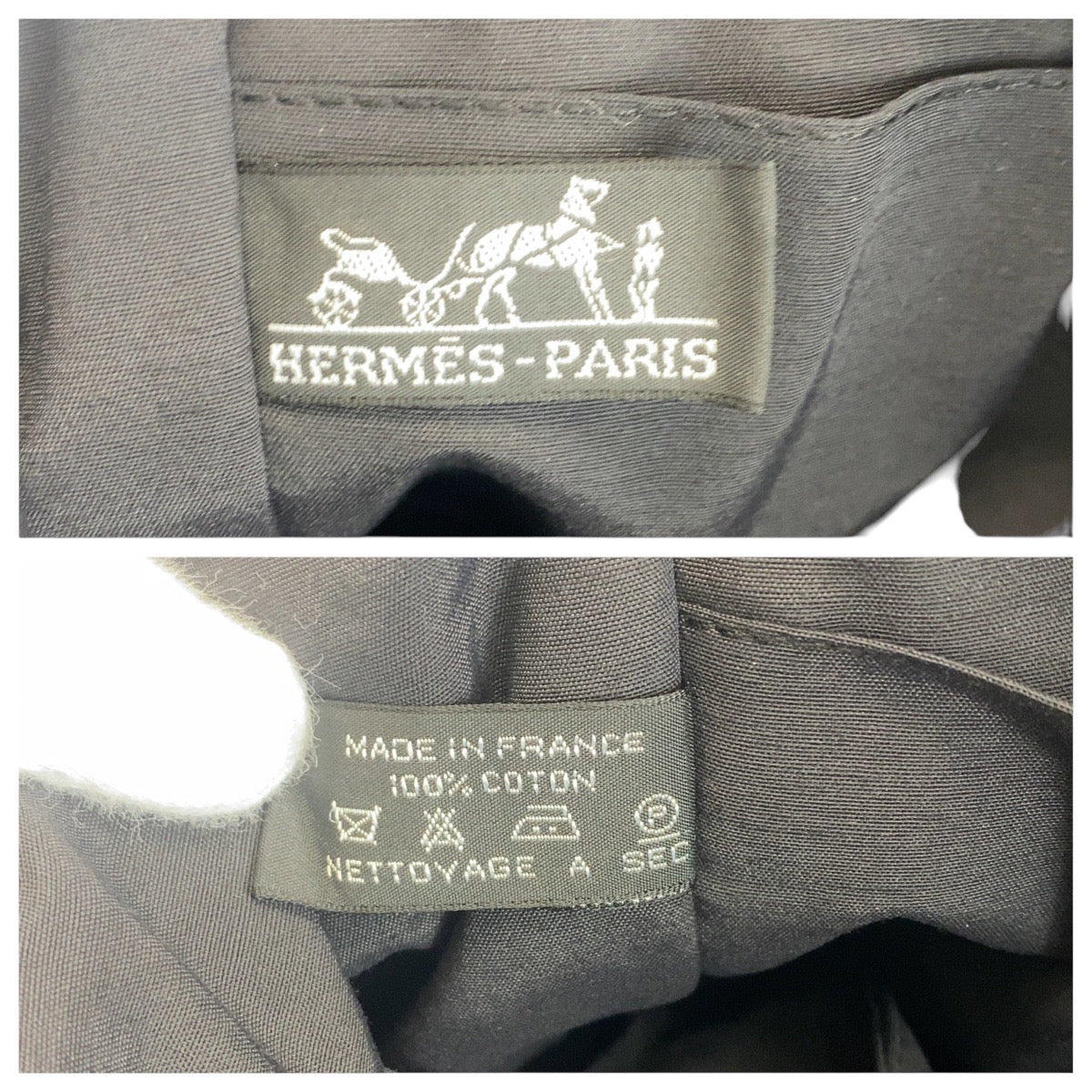16827
HERMES エルメス フールトゥ ブラック 黒 グレー シルバー金具 キャンバス クラッチバッグ セカンドバッグ  メンズ