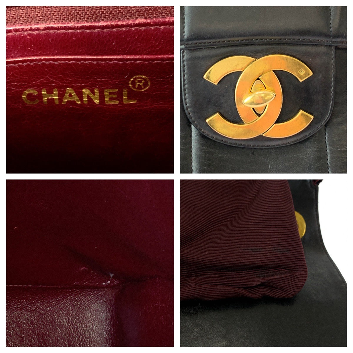 16829
CHANEL シャネル ヴィンテージ マドモアゼル シングルフラップ ココマーク ターンロック ブラック 黒 ゴールド金具 ラムスキン チェーンショルダーバッグ レディース AB280