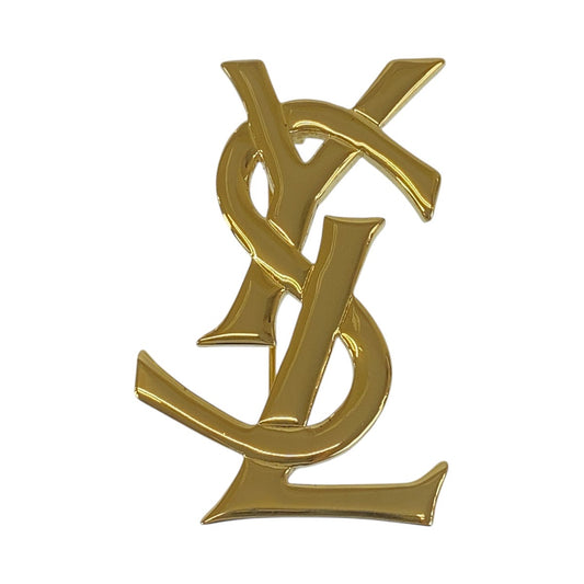16830
YVES SAINT LAURENT イヴ サンローラン ヴィンテージ YSL ゴールド メッキ ブローチ  レディース A39