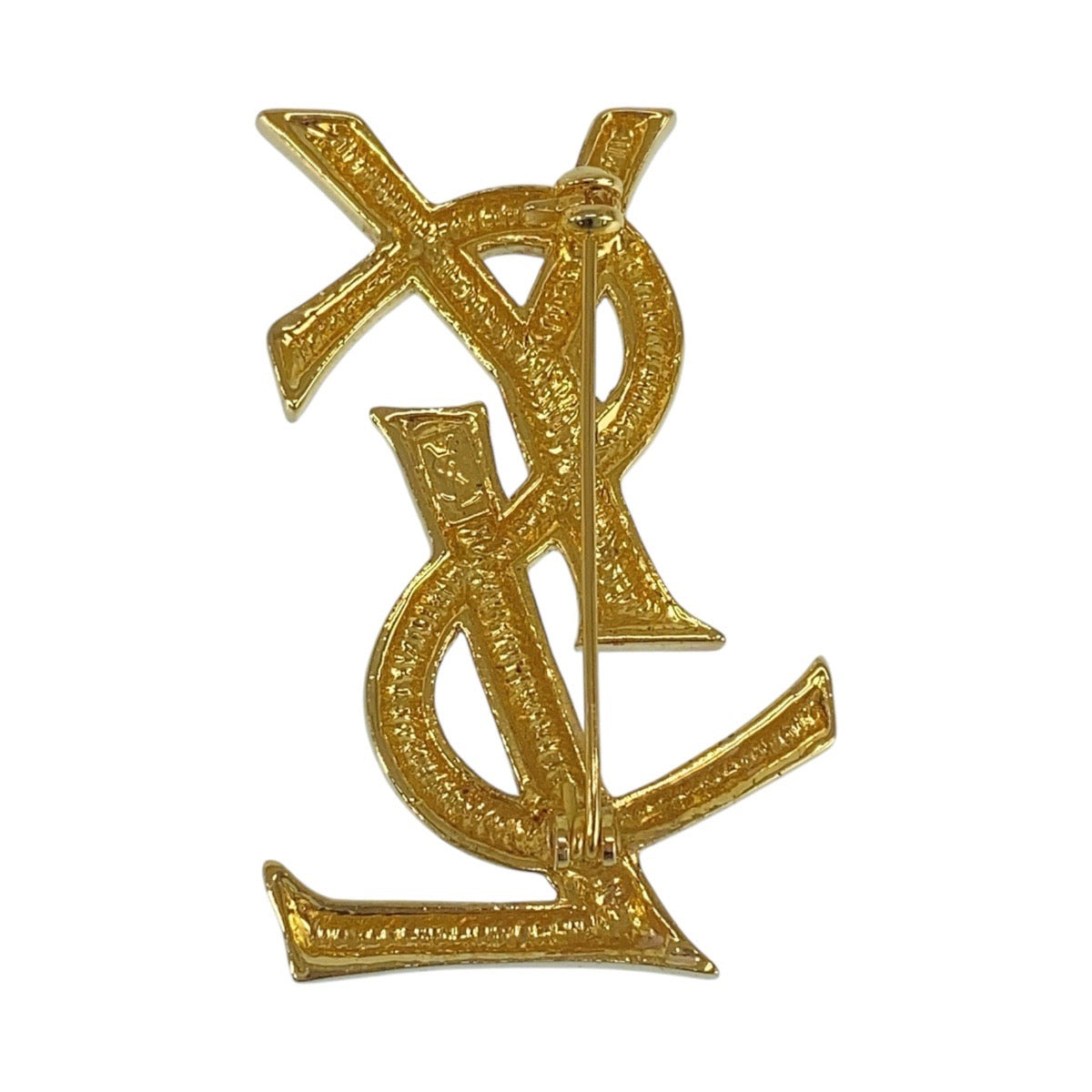 16830
YVES SAINT LAURENT イヴ サンローラン ヴィンテージ YSL ゴールド メッキ ブローチ  レディース A39