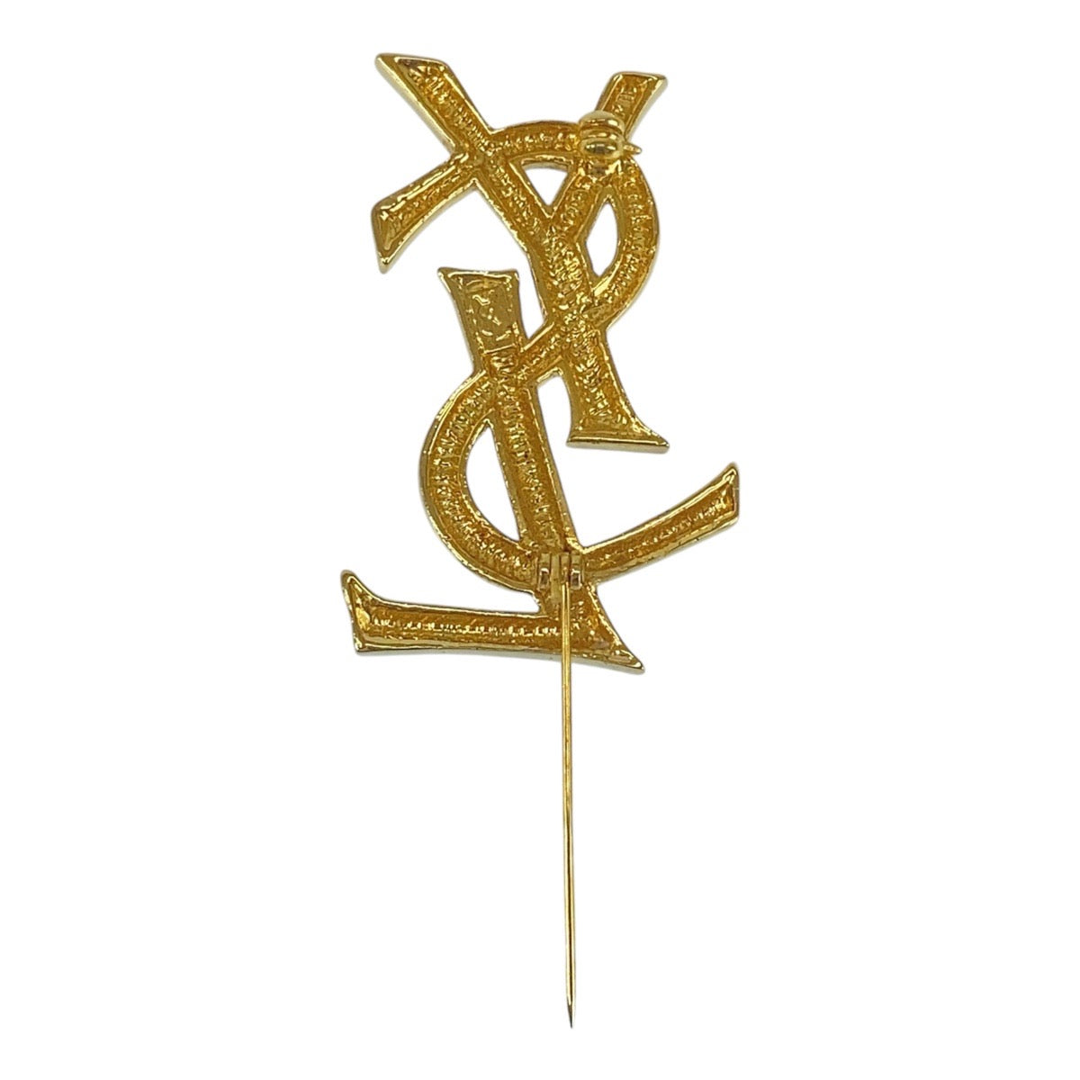 16830
YVES SAINT LAURENT イヴ サンローラン ヴィンテージ YSL ゴールド メッキ ブローチ  レディース A39