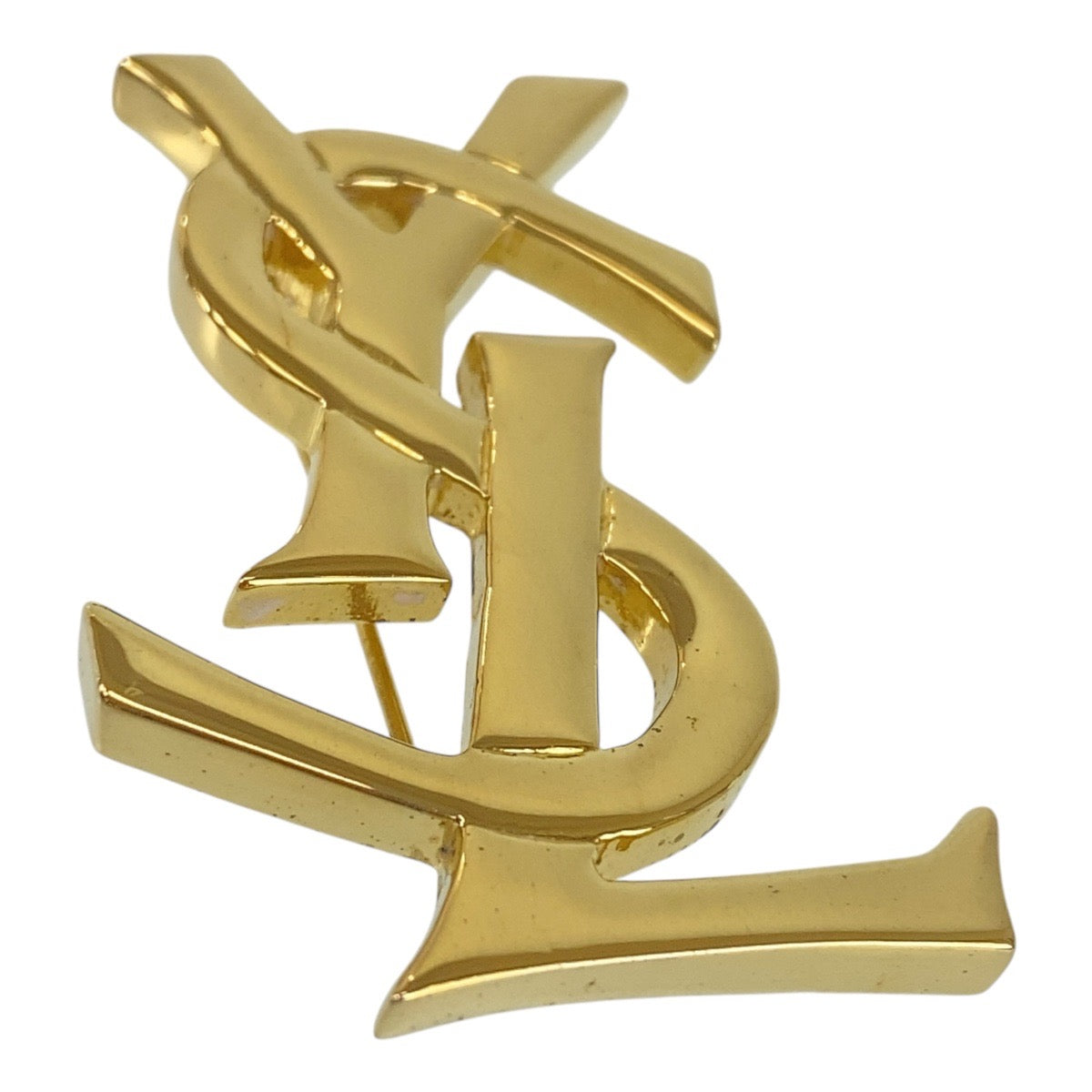 16830
YVES SAINT LAURENT イヴ サンローラン ヴィンテージ YSL ゴールド メッキ ブローチ  レディース A39