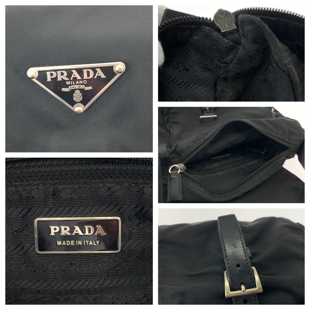 16834
PRADA プラダ テスート 三角ロゴプレート ブラック 黒 シルバー金具 ナイロン ショルダーバッグ ポシェット  レディース ABP40