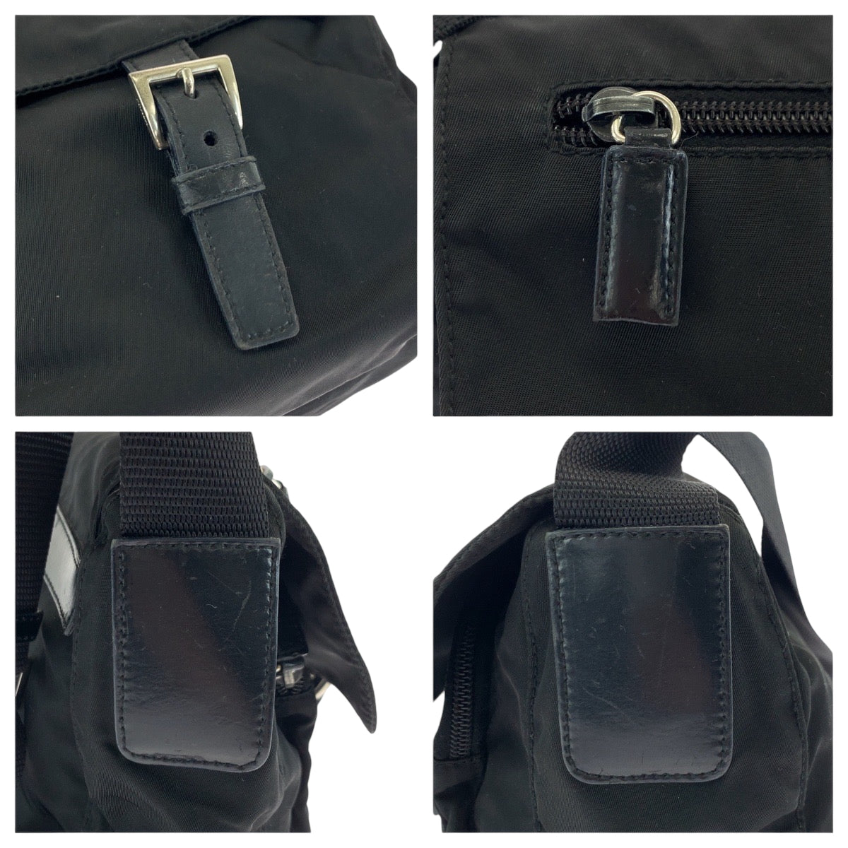16834
PRADA プラダ テスート 三角ロゴプレート ブラック 黒 シルバー金具 ナイロン ショルダーバッグ ポシェット  レディース ABP40