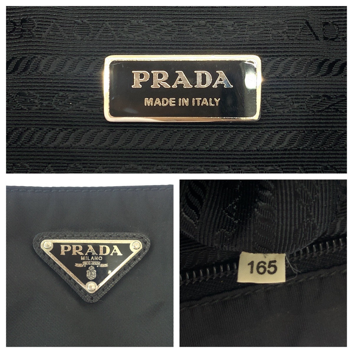 16836
PRADA プラダ テスート 三角ロゴプレート ブラック 黒 シルバー金具 ナイロン ショルダーバッグ ポシェット  メンズ ABP39