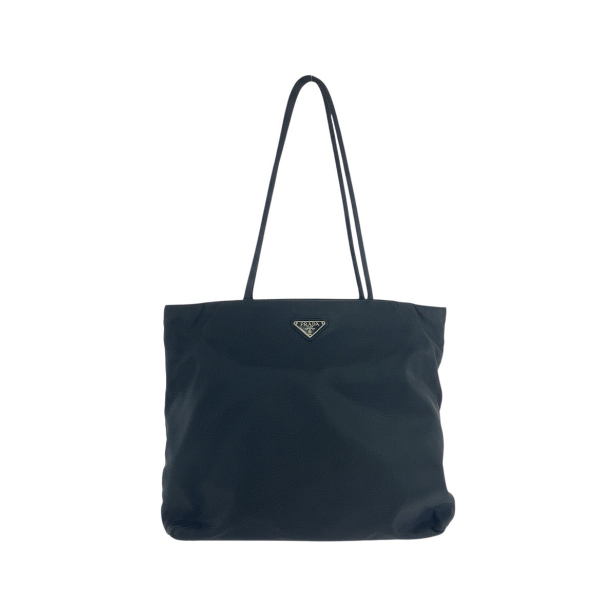 16837
PRADA プラダ テスート 三角ロゴプレート ブラック 黒 シルバー金具 ナイロン トートバッグ ショルダーバッグ  レディース ABP42