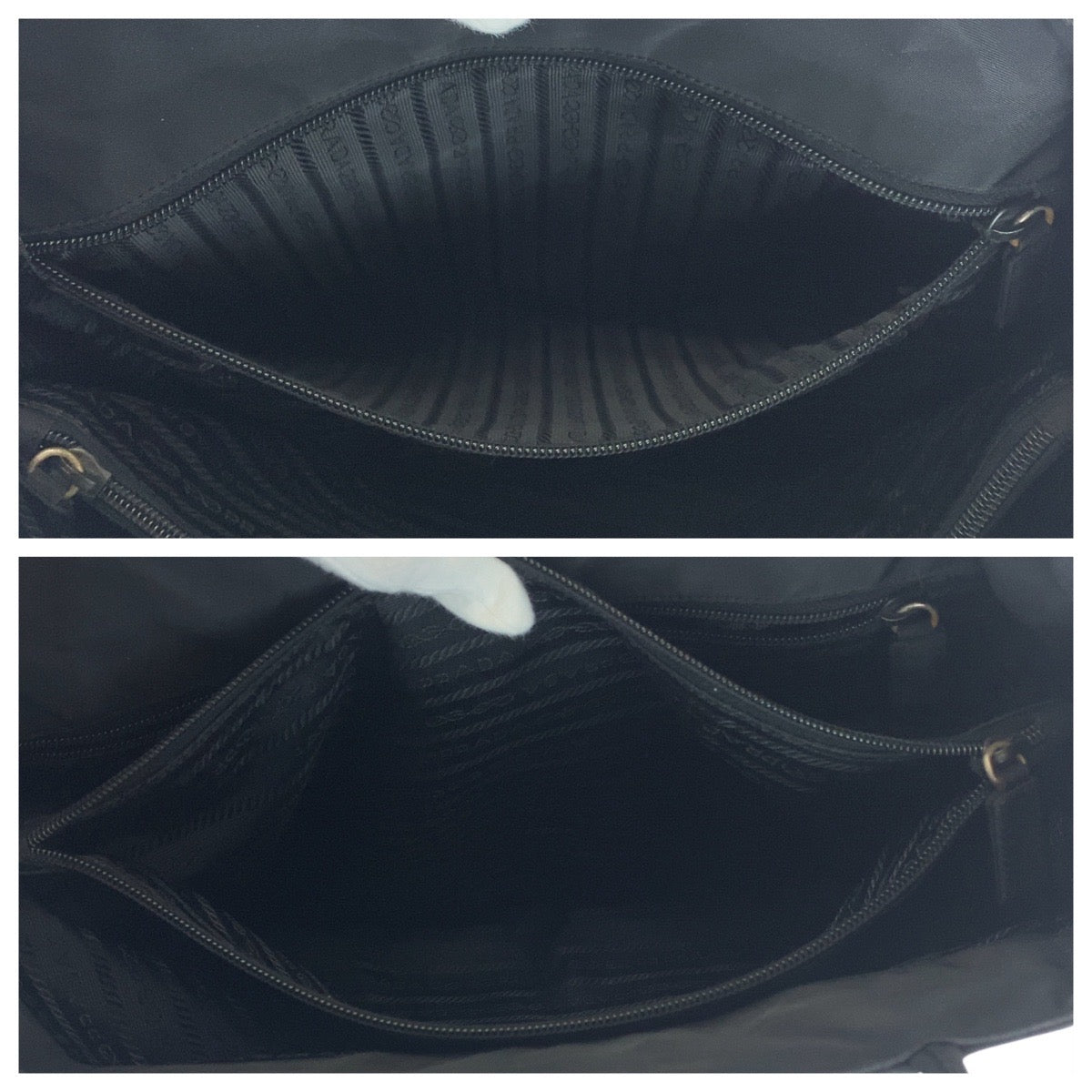 16837
PRADA プラダ テスート 三角ロゴプレート ブラック 黒 シルバー金具 ナイロン トートバッグ ショルダーバッグ  レディース ABP42