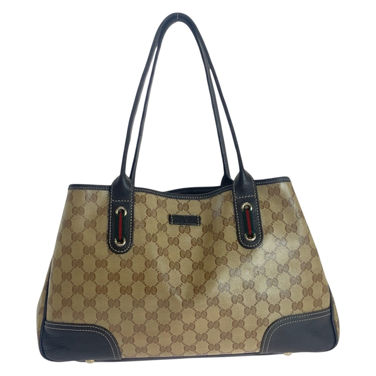 16843
GUCCI グッチ シェリーライン GGクリスタル ベージュ ブラウン ゴールド金具 PVC / レザー 293592 トートバッグ ショルダーバッグ  レディース AB32