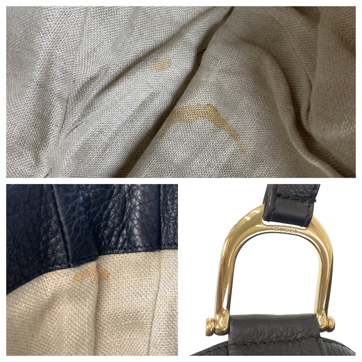 16848
GUCCI グッチ ブラック 黒 ゴールド金具 レザー 257051 トートバッグ ショルダーバッグ  レディース ABP58