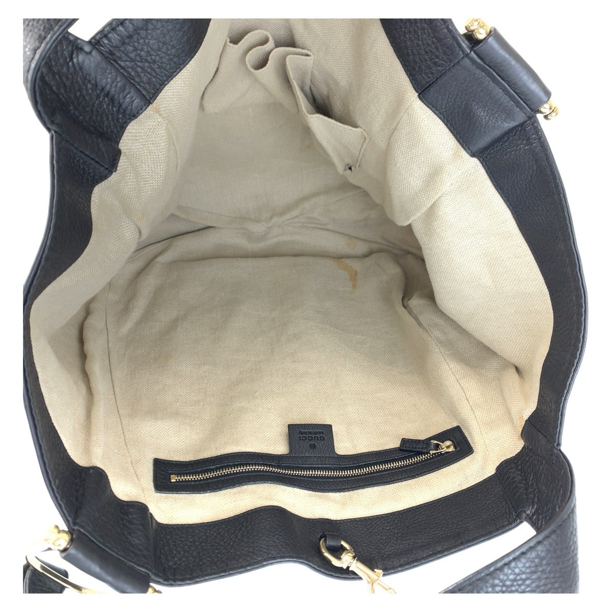 16848
GUCCI グッチ ブラック 黒 ゴールド金具 レザー 257051 トートバッグ ショルダーバッグ  レディース ABP58