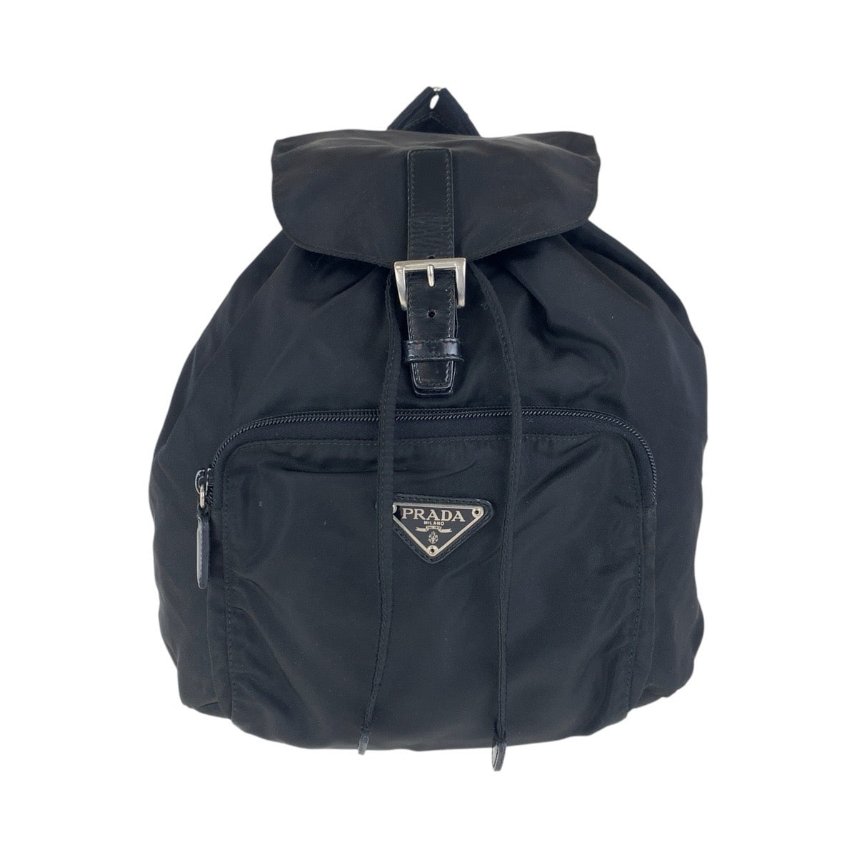 16850
PRADA プラダ テスート 三角ロゴプレート ブラック 黒 シルバー金具 ナイロン リュックサック バックパック  レディース ABP40