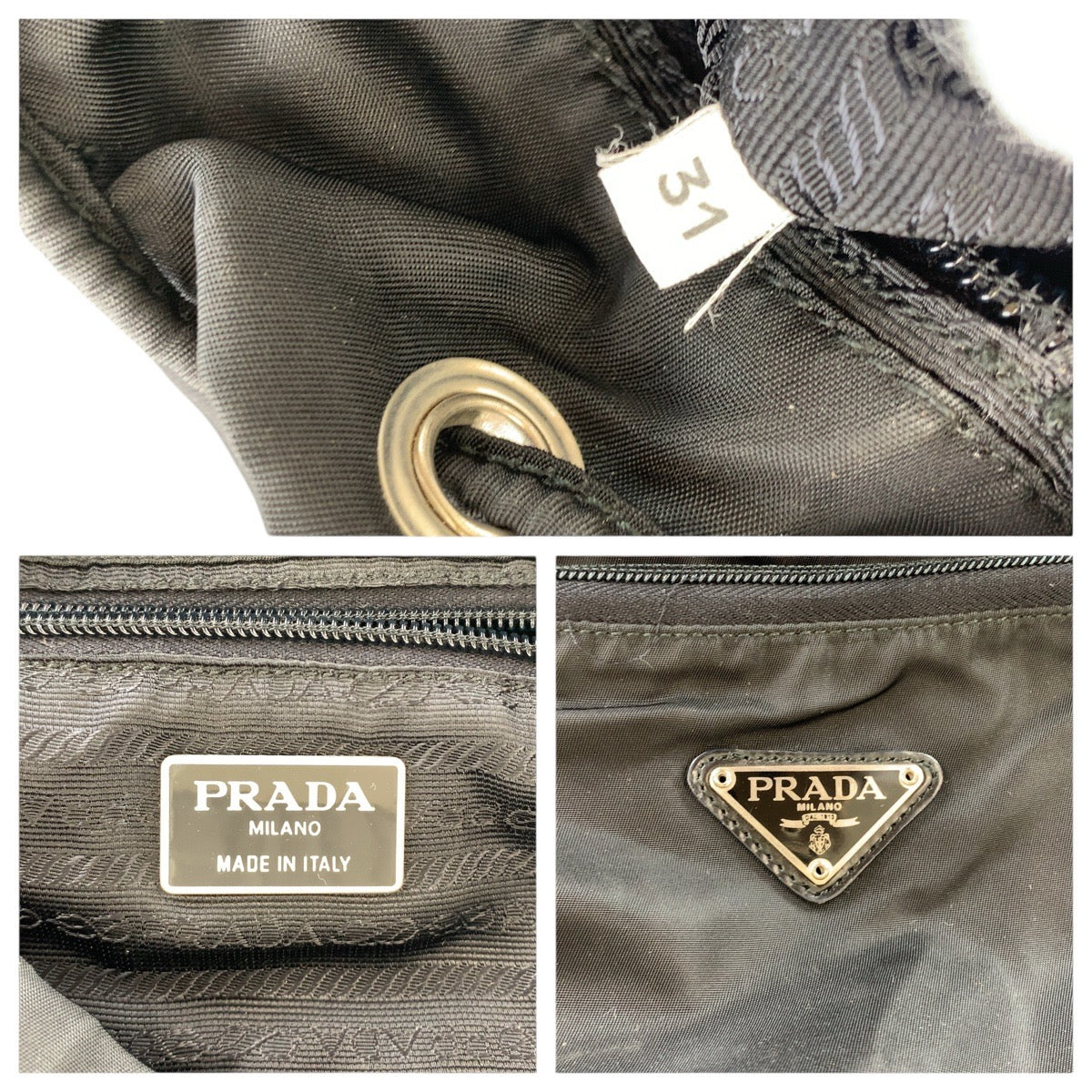 16850
PRADA プラダ テスート 三角ロゴプレート ブラック 黒 シルバー金具 ナイロン リュックサック バックパック  レディース ABP40