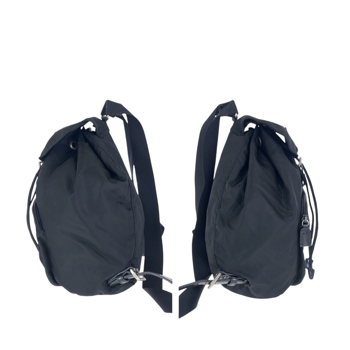 16850
PRADA プラダ テスート 三角ロゴプレート ブラック 黒 シルバー金具 ナイロン リュックサック バックパック  レディース ABP40