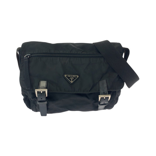 16853
PRADA プラダ テスート 三角ロゴプレート ブラック 黒 シルバー金具 ナイロン 1BD671 ショルダーバッグ メッセンジャーバッグ  メンズ AB39