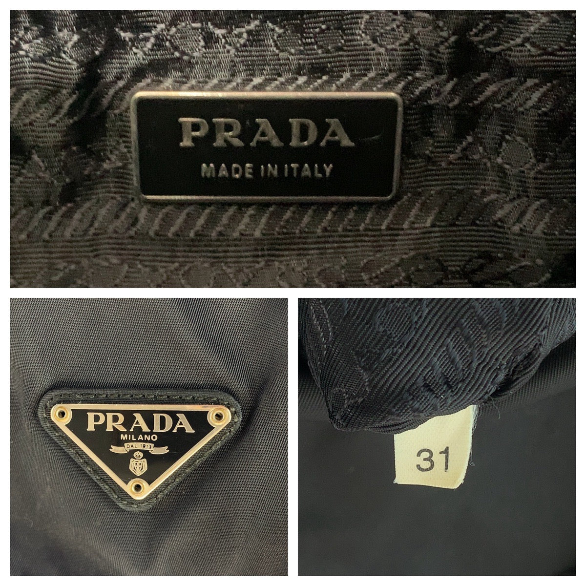 16853
PRADA プラダ テスート 三角ロゴプレート ブラック 黒 シルバー金具 ナイロン 1BD671 ショルダーバッグ メッセンジャーバッグ  メンズ AB39
