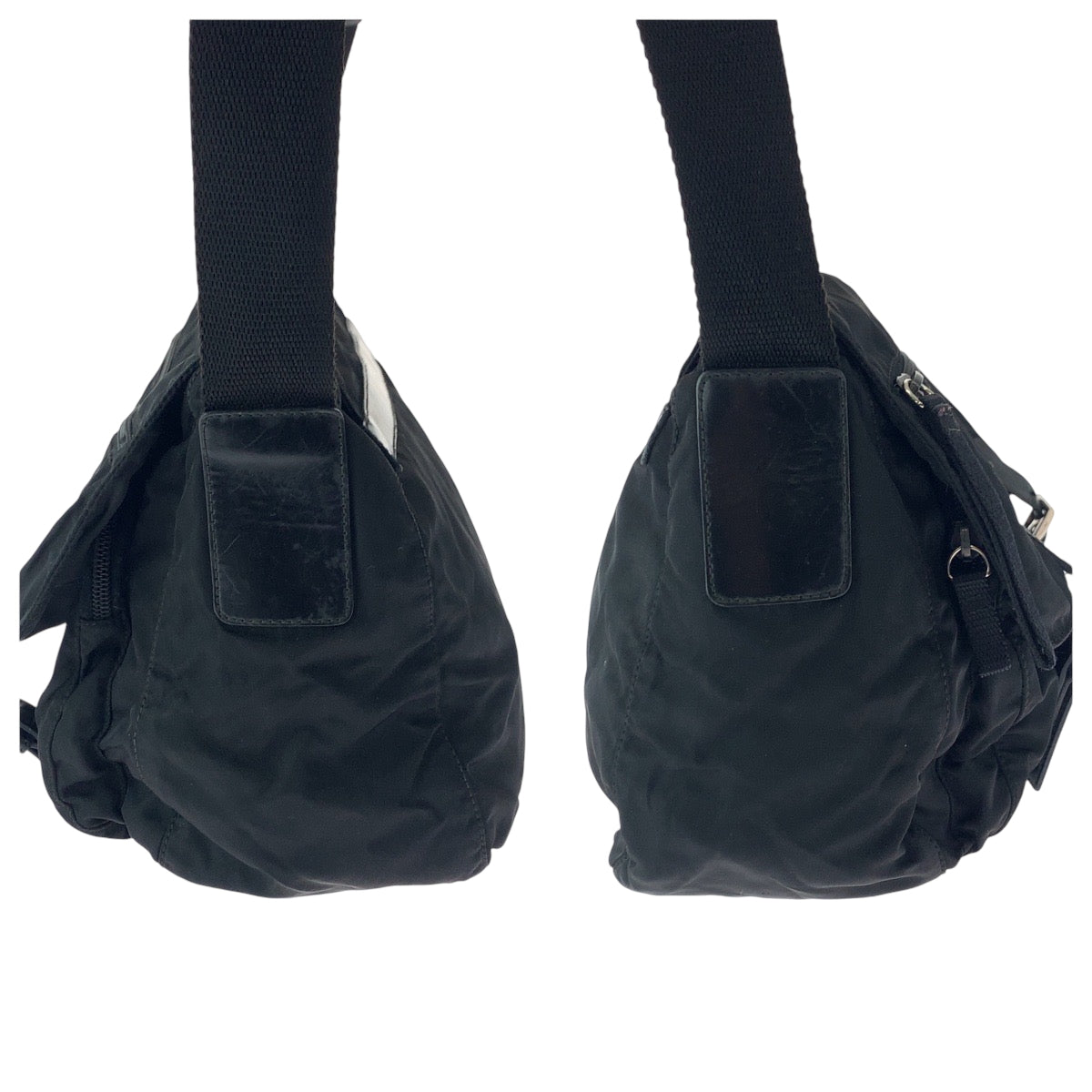 16853
PRADA プラダ テスート 三角ロゴプレート ブラック 黒 シルバー金具 ナイロン 1BD671 ショルダーバッグ メッセンジャーバッグ  メンズ AB39