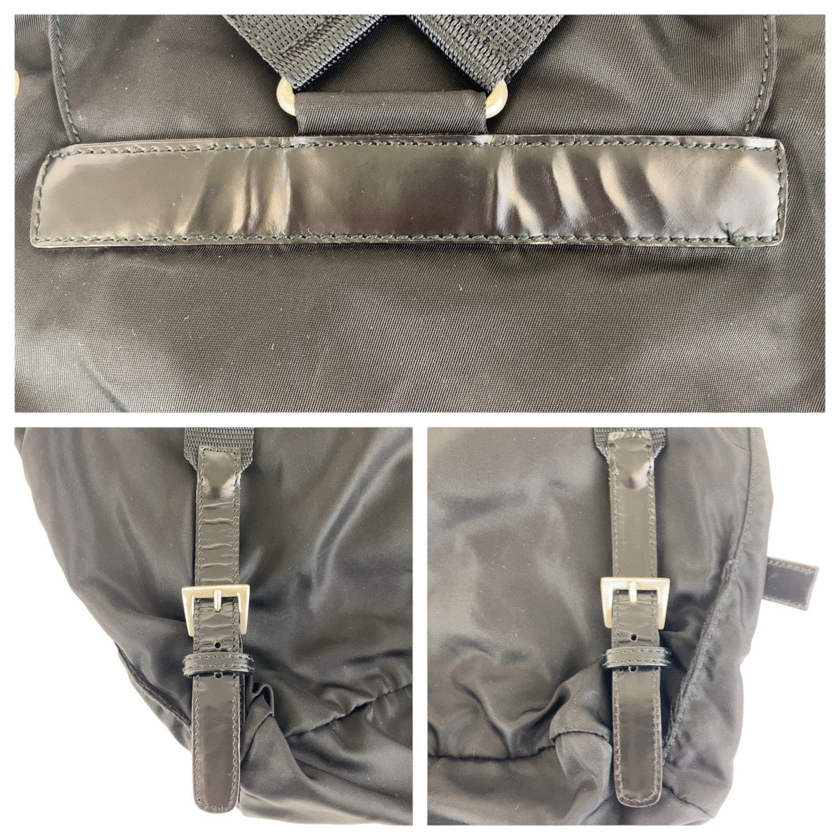 16854
PRADA プラダ テスート 三角ロゴプレート ブラック 黒 シルバー金具 ナイロン バックパック リュックサック  レディース AB46
