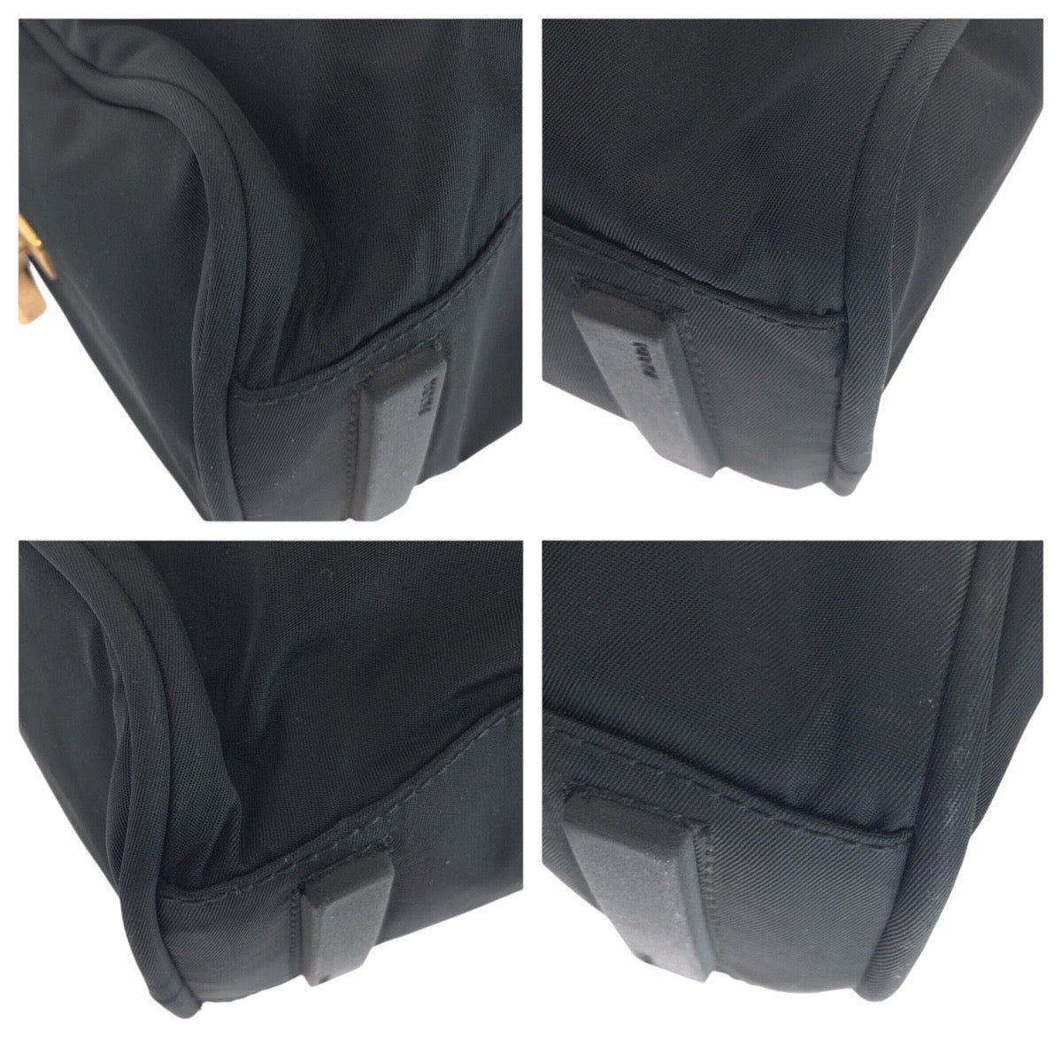 16855
PRADA プラダ テスート 三角ロゴプレート ブラック 黒 ゴールド金具 ナイロン トートバッグ ショルダーバッグ  レディース ABP41