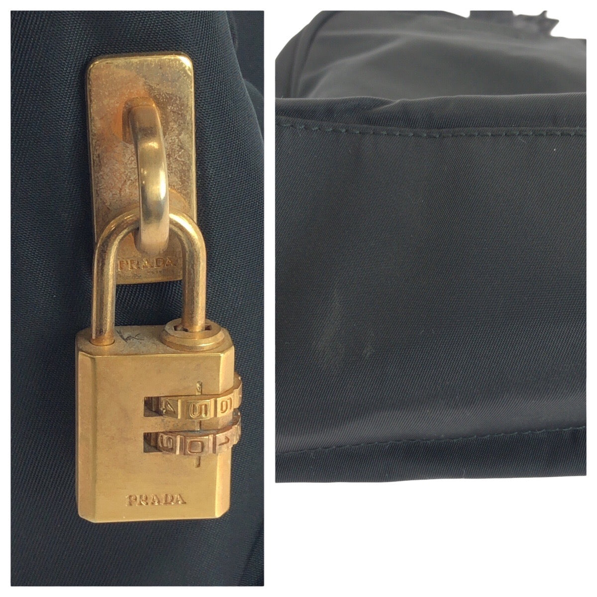 16855
PRADA プラダ テスート 三角ロゴプレート ブラック 黒 ゴールド金具 ナイロン トートバッグ ショルダーバッグ  レディース ABP41