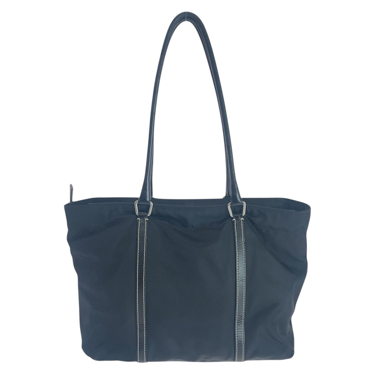 16858
PRADA プラダ テスート 三角ロゴプレート ブラック 黒 シルバー金具 ナイロン / レザー トートバッグ ショルダーバッグ  レディース ABP39