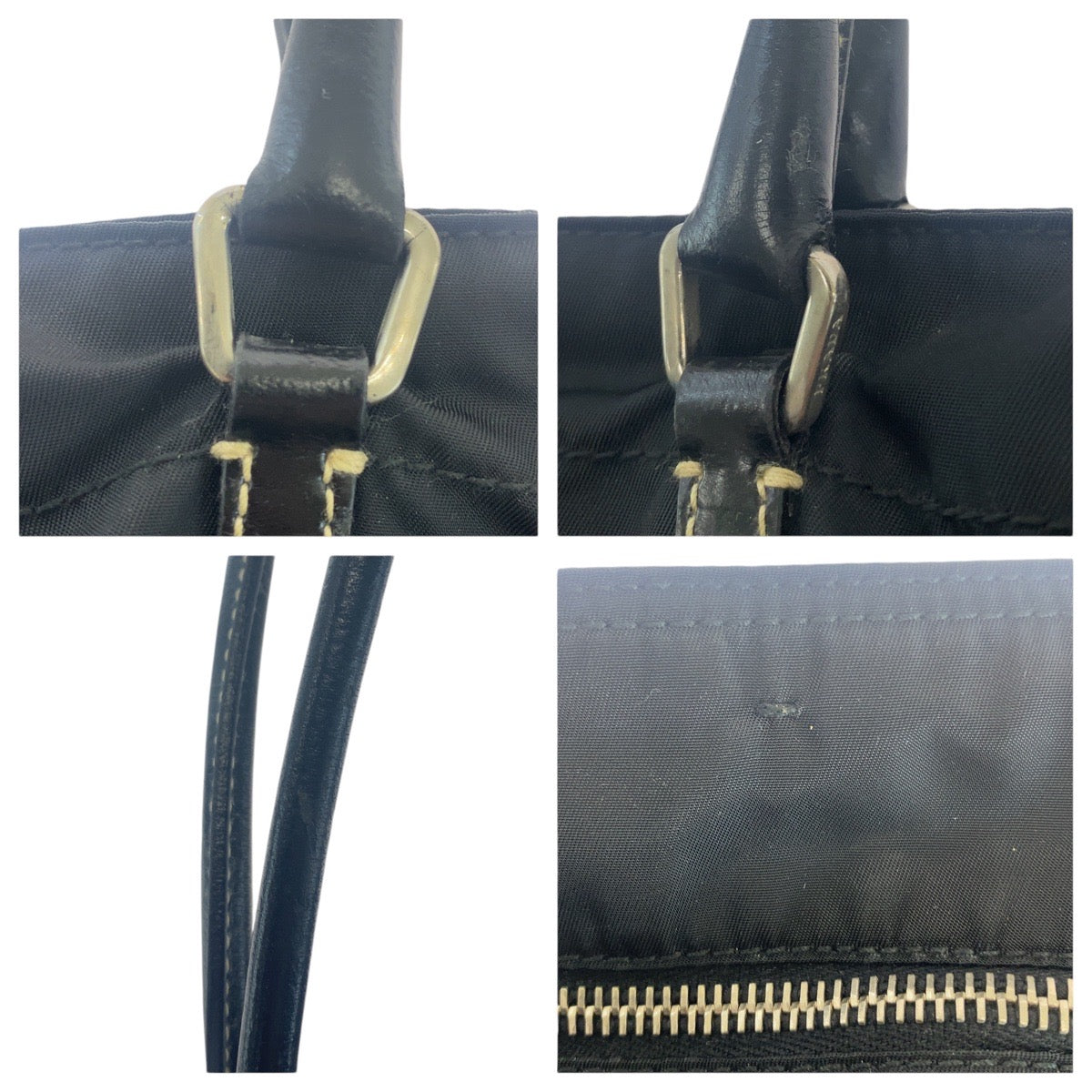 16858
PRADA プラダ テスート 三角ロゴプレート ブラック 黒 シルバー金具 ナイロン / レザー トートバッグ ショルダーバッグ  レディース ABP39