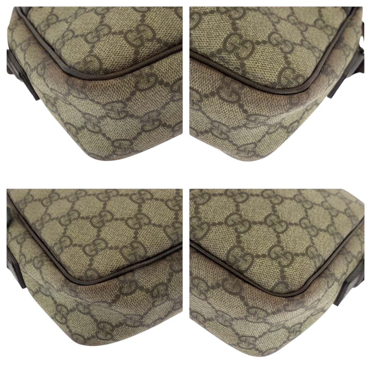 16859
GUCCI グッチ ベージュ ブラウン シルバー金具 GGスプリームキャンバス 114291 ショルダーバッグ ポシェット  レディース AB34