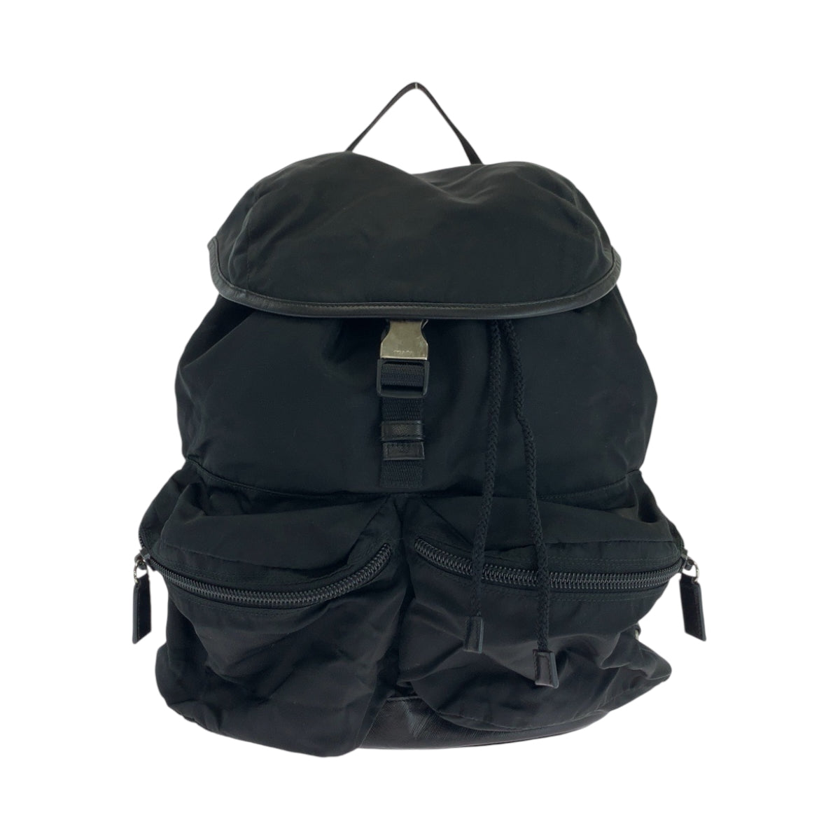 16861
PRADA プラダ テスート 三角ロゴプレート ブラック 黒 シルバー金具 ナイロン リュックサック バックパック  メンズ ABP44