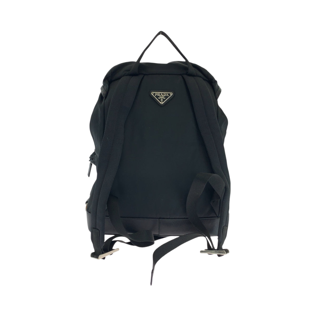 16861
PRADA プラダ テスート 三角ロゴプレート ブラック 黒 シルバー金具 ナイロン リュックサック バックパック  メンズ ABP44