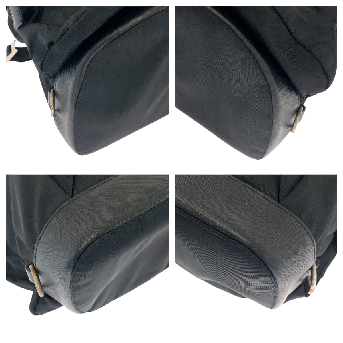 16861
PRADA プラダ テスート 三角ロゴプレート ブラック 黒 シルバー金具 ナイロン リュックサック バックパック  メンズ ABP44