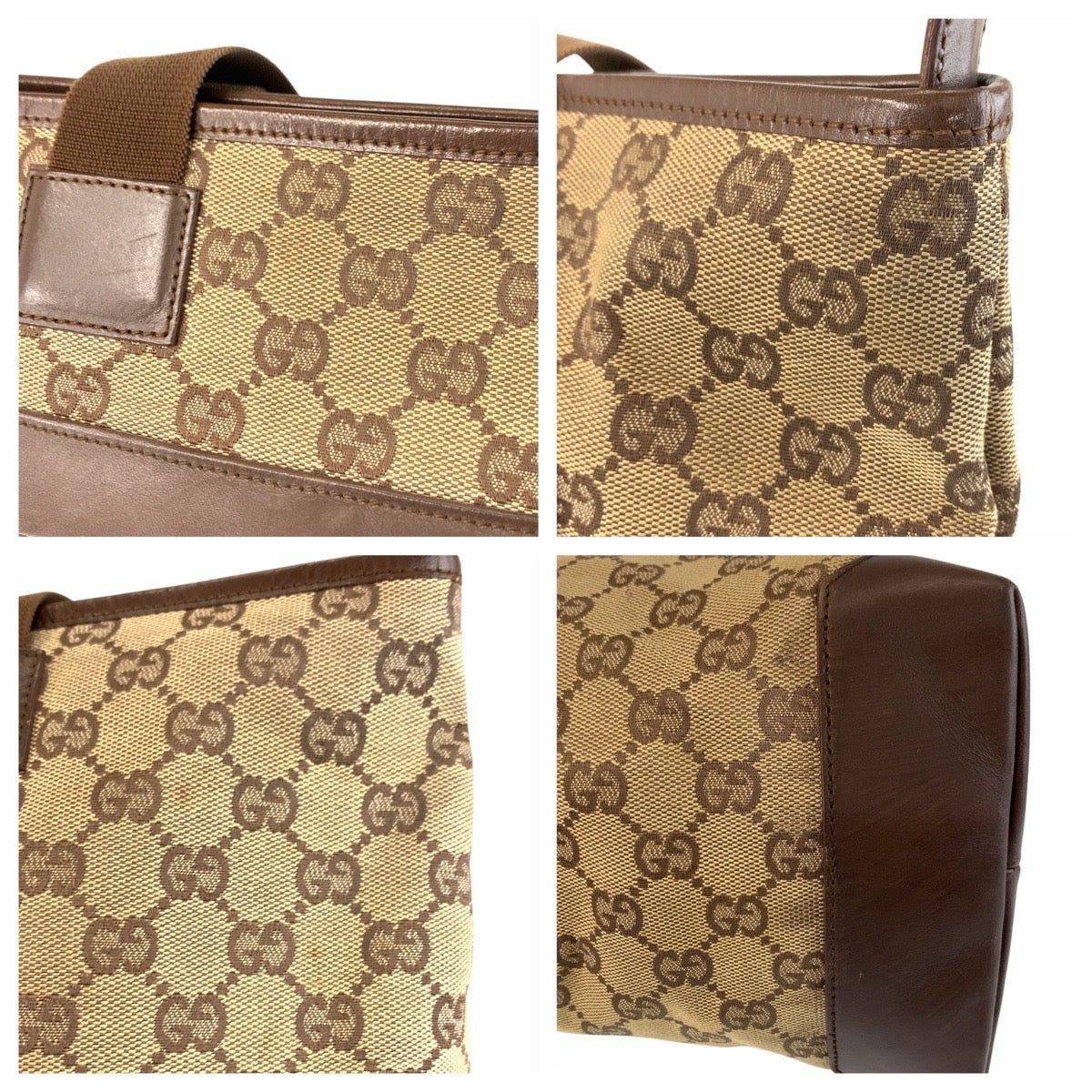 16862
GUCCI グッチ ブラウン ベージュ GGキャンバス / レザー 019 0426 トートバッグ ショルダーバッグ  レディース AB26