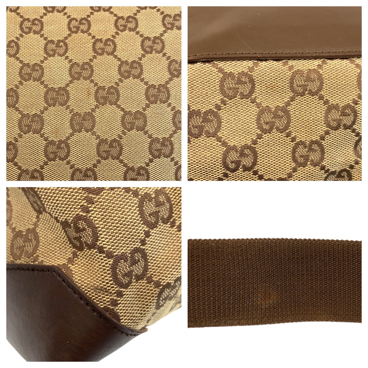 16862
GUCCI グッチ ブラウン ベージュ GGキャンバス / レザー 019 0426 トートバッグ ショルダーバッグ  レディース AB26