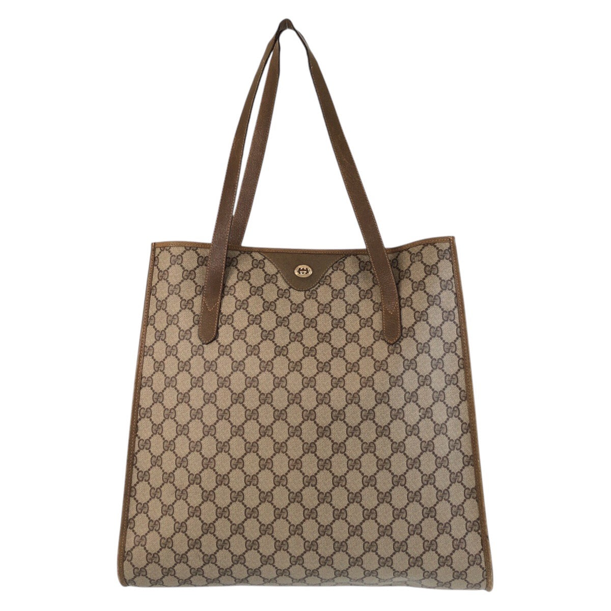 16864
GUCCI グッチ ヴィンテージ オールドグッチ ベージュ ゴールド金具 GGスプリームキャンバス / レザー 92 02 998 トートバッグ ショルダーバッグ  レディース AB35