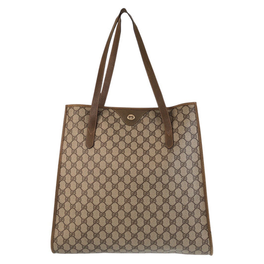 16864
GUCCI グッチ ヴィンテージ オールドグッチ ベージュ ゴールド金具 GGスプリームキャンバス / レザー 92 02 998 トートバッグ ショルダーバッグ  レディース AB35
