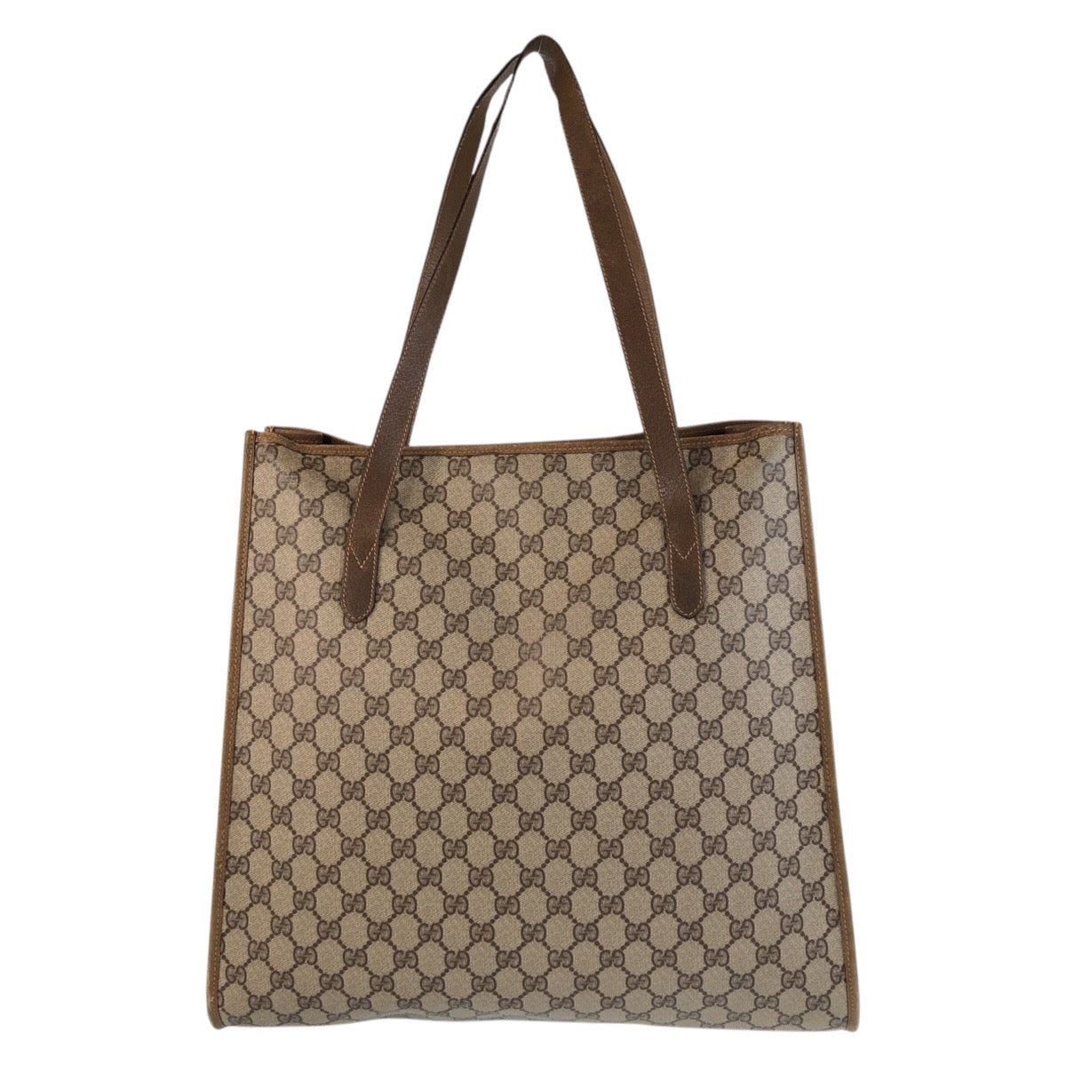 16864
GUCCI グッチ ヴィンテージ オールドグッチ ベージュ ゴールド金具 GGスプリームキャンバス / レザー 92 02 998 トートバッグ ショルダーバッグ  レディース AB35